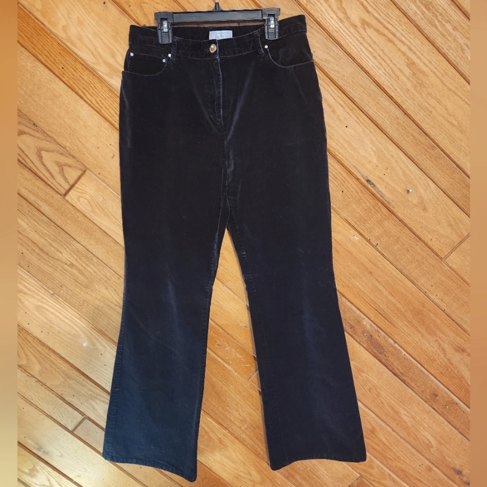 Christopher & Banks black velvet pants size 6
